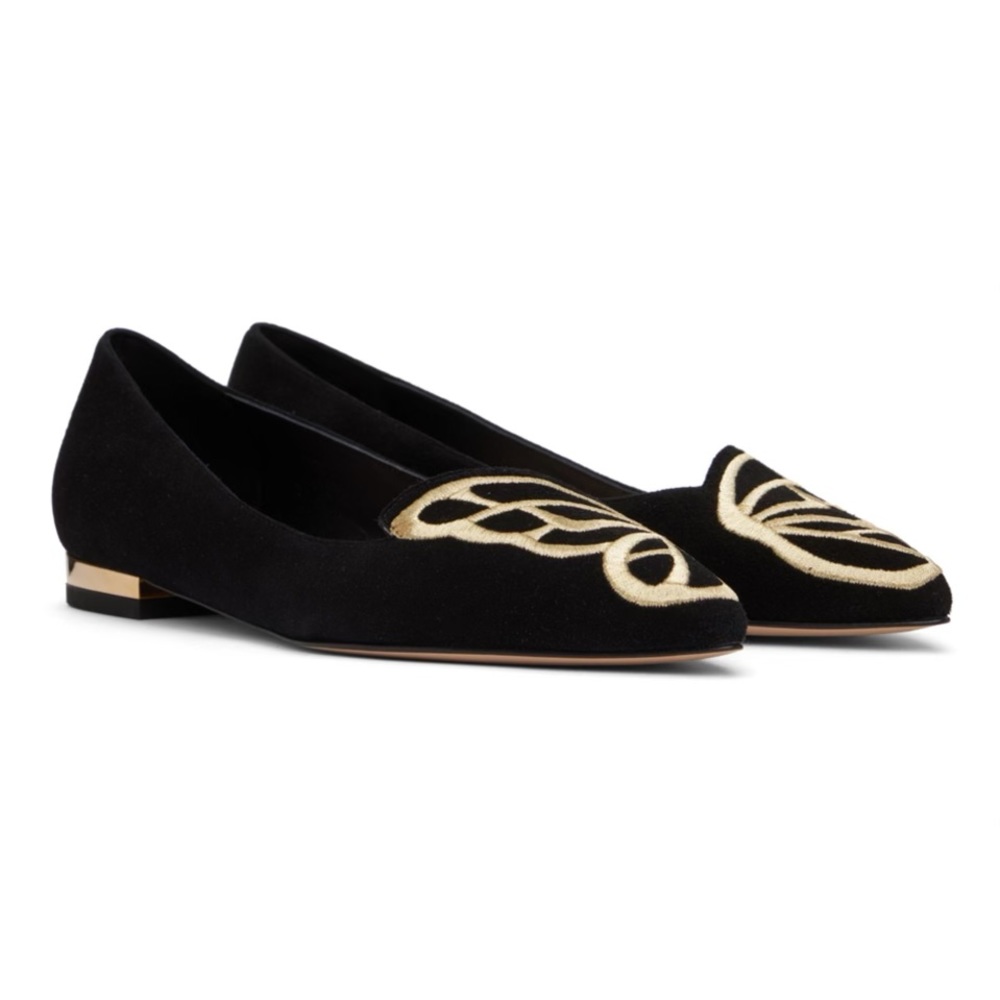 SOPHIA WEBSTER Black Butterfly Ballerina Flats